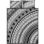 Black And White Maori Polynesian Print Quilt Bed Set