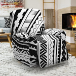 Black And White Maori Polynesian Print Recliner Slipcover