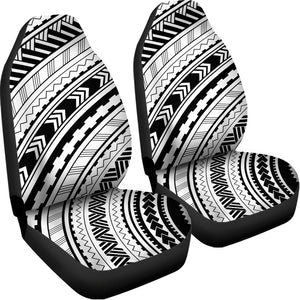 Black And White Maori Polynesian Print Universal Fit Car Seat Covers