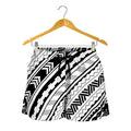Black And White Maori Polynesian Print Women's Shorts