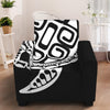 Black And White Maori Sea Turtle Print Armchair Slipcover