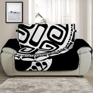 Black And White Maori Sea Turtle Print Half Sofa Protector