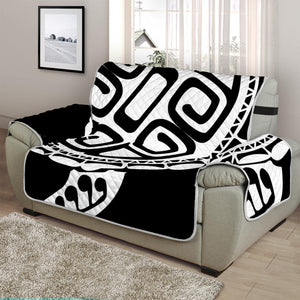 Black And White Maori Sea Turtle Print Half Sofa Protector