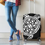 Black And White Maori Sea Turtle Print Luggage Cover