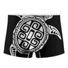 Black And White Maori Sea Turtle Print Men's Boxer Briefs