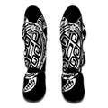 Black And White Maori Sea Turtle Print Muay Thai Shin Guards