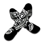 Black And White Maori Sea Turtle Print Muay Thai Shin Guard