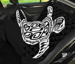 Black And White Maori Sea Turtle Print Pet Car Back Seat Cover