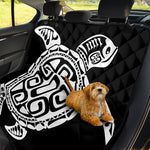 Black And White Maori Sea Turtle Print Pet Car Back Seat Cover