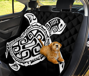 Black And White Maori Sea Turtle Print Pet Car Back Seat Cover