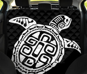 Black And White Maori Sea Turtle Print Pet Car Back Seat Cover