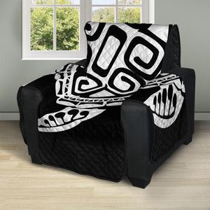 Black And White Maori Sea Turtle Print Recliner Protector