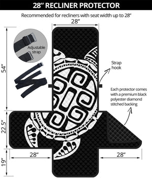 Black And White Maori Sea Turtle Print Recliner Protector