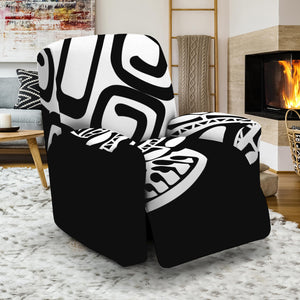 Black And White Maori Sea Turtle Print Recliner Slipcover