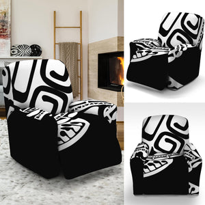 Black And White Maori Sea Turtle Print Recliner Slipcover