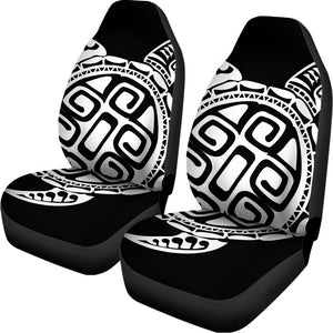 Black And White Maori Sea Turtle Print Universal Fit Car Seat Covers