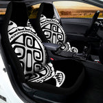 Black And White Maori Sea Turtle Print Universal Fit Car Seat Covers