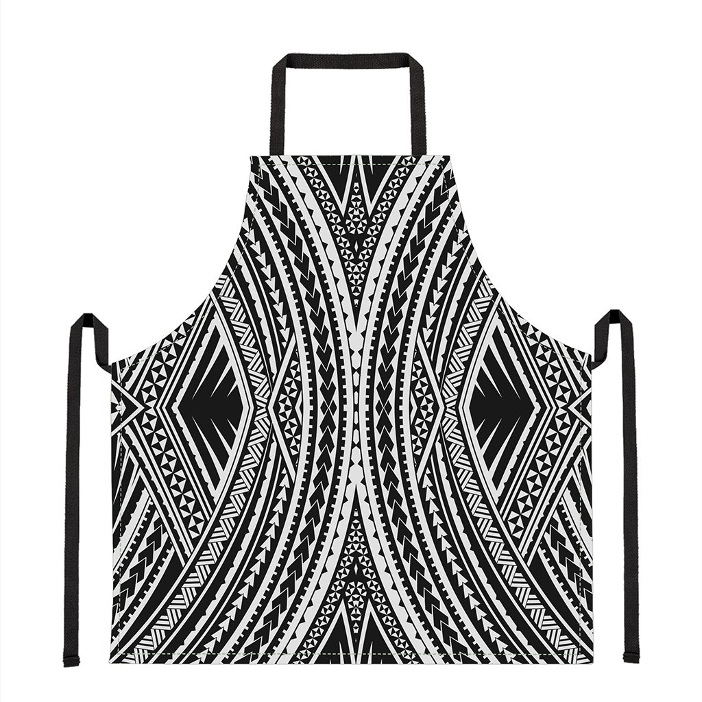 Black And White Maori Tattoo Print Apron