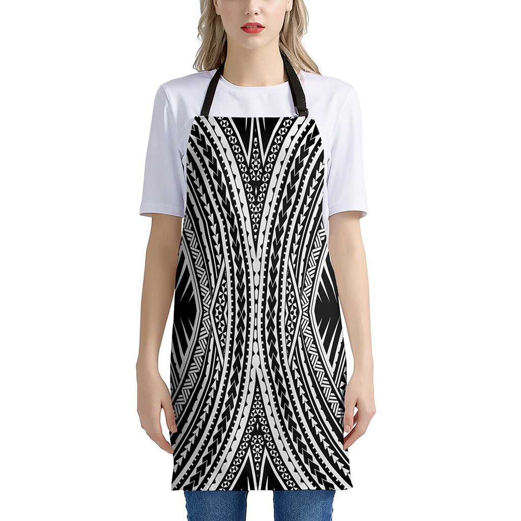 Black And White Maori Tattoo Print Apron