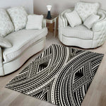 Black And White Maori Tattoo Print Area Rug