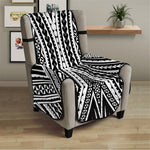 Black And White Maori Tattoo Print Armchair Protector