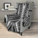 Black And White Maori Tattoo Print Armchair Protector