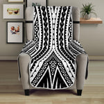 Black And White Maori Tattoo Print Armchair Protector