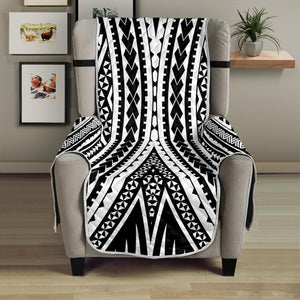 Black And White Maori Tattoo Print Armchair Protector