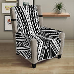 Black And White Maori Tattoo Print Armchair Protector