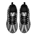 Black And White Maori Tattoo Print Black Sneakers