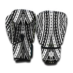 Black And White Maori Tattoo Print Boxing Gloves