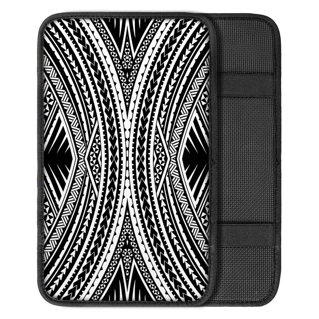 Black And White Maori Tattoo Print Car Center Console Cover