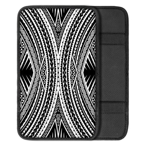 Black And White Maori Tattoo Print Car Center Console Cover