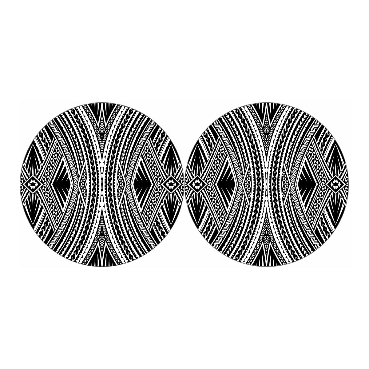 Black And White Maori Tattoo Print Car Coasters