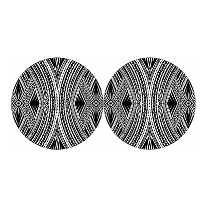 Black And White Maori Tattoo Print Car Coasters