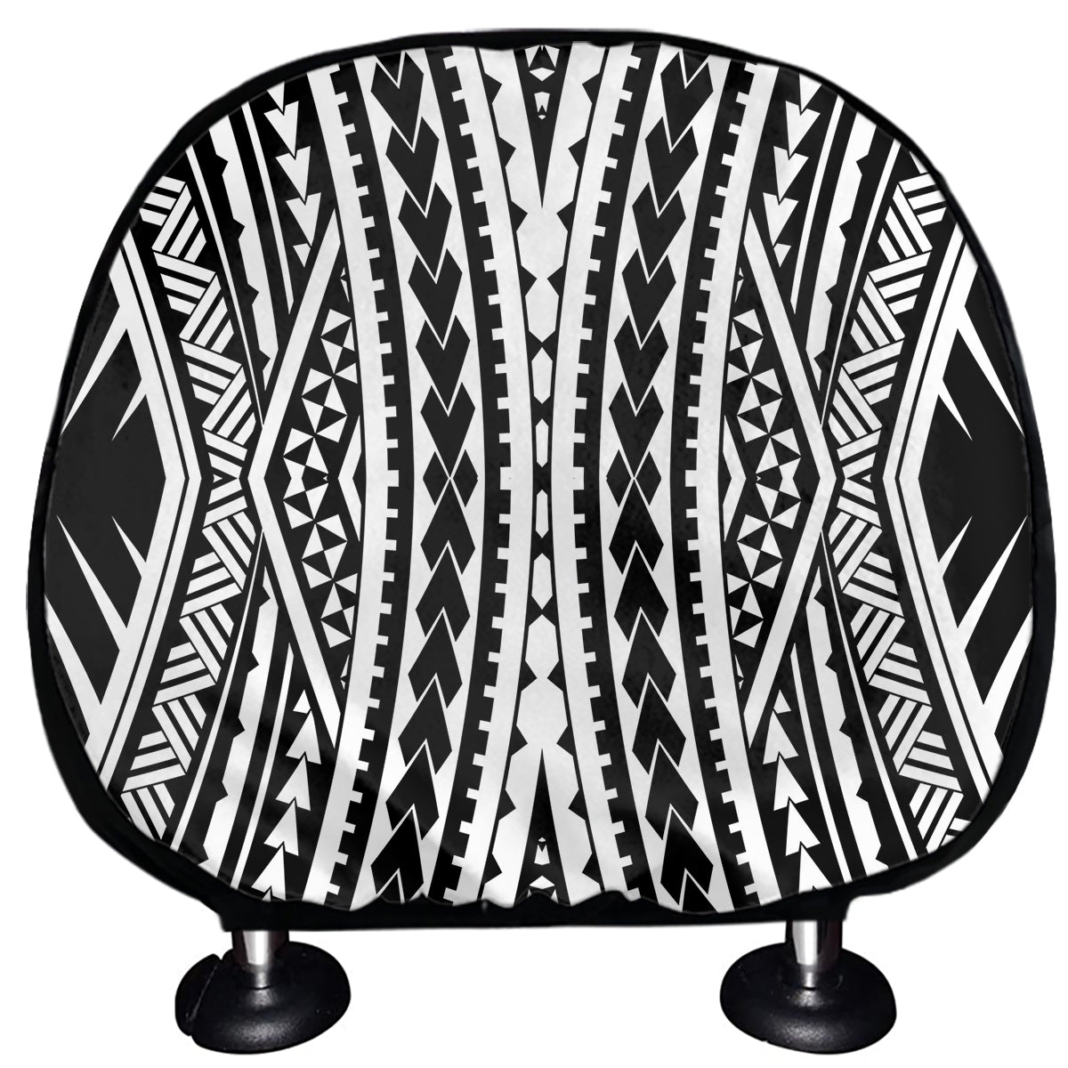 Black And White Maori Tattoo Print Car Headrest Covers