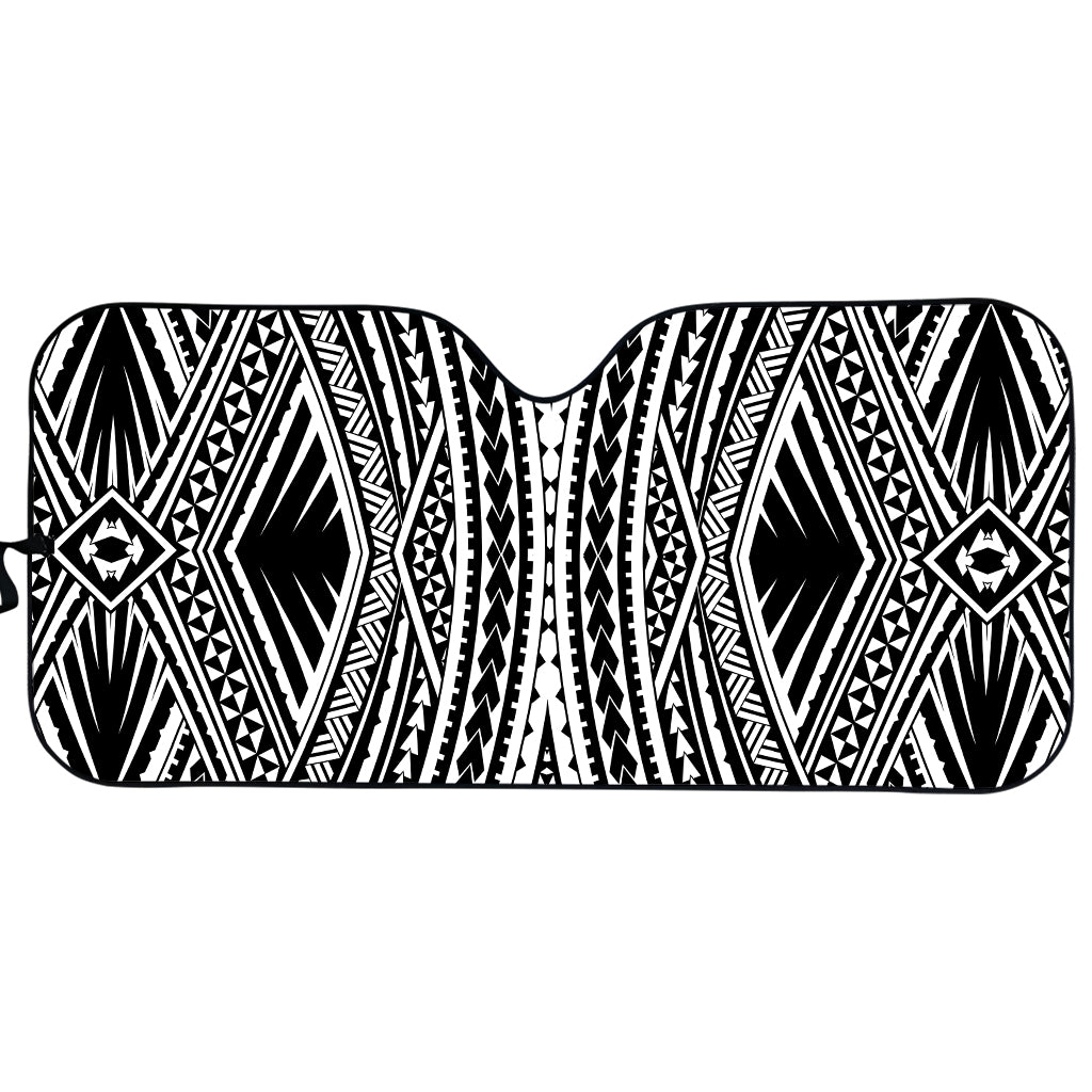 Black And White Maori Tattoo Print Car Sun Shade