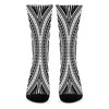 Black And White Maori Tattoo Print Crew Socks