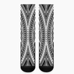 Black And White Maori Tattoo Print Crew Socks