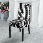 Black And White Maori Tattoo Print Dining Chair Slipcover