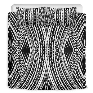 Black And White Maori Tattoo Print Duvet Cover Bedding Set