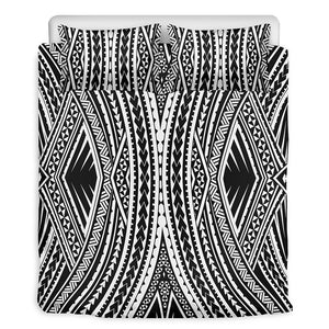 Black And White Maori Tattoo Print Duvet Cover Bedding Set