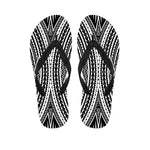 Black And White Maori Tattoo Print Flip Flops