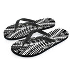 Black And White Maori Tattoo Print Flip Flops