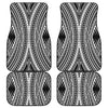 Black And White Maori Tattoo Print Front and Back Car Floor Mats