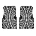 Black And White Maori Tattoo Print Front Car Floor Mats