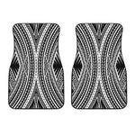 Black And White Maori Tattoo Print Front Car Floor Mats