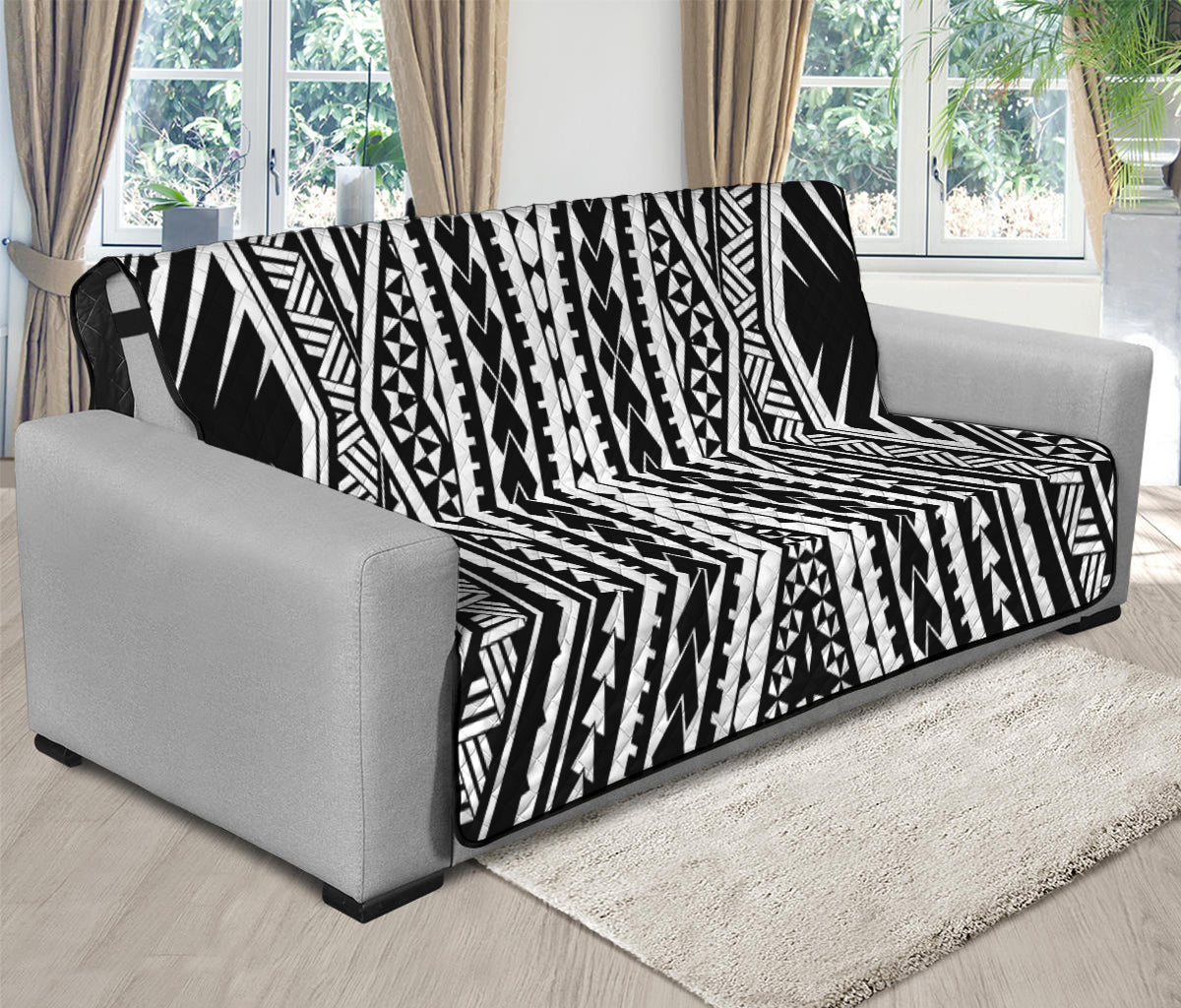 Black And White Maori Tattoo Print Futon Protector