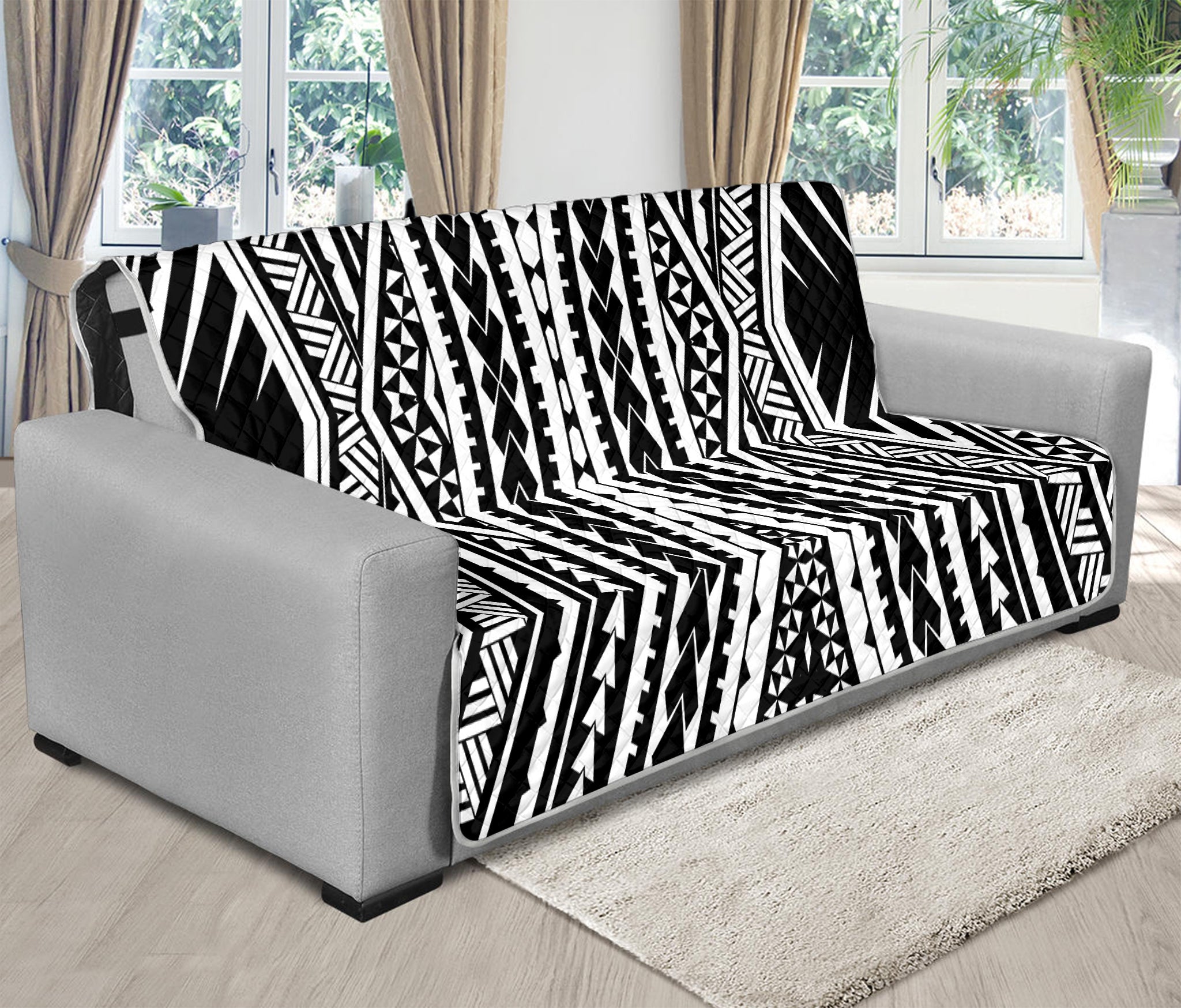 Black And White Maori Tattoo Print Futon Protector