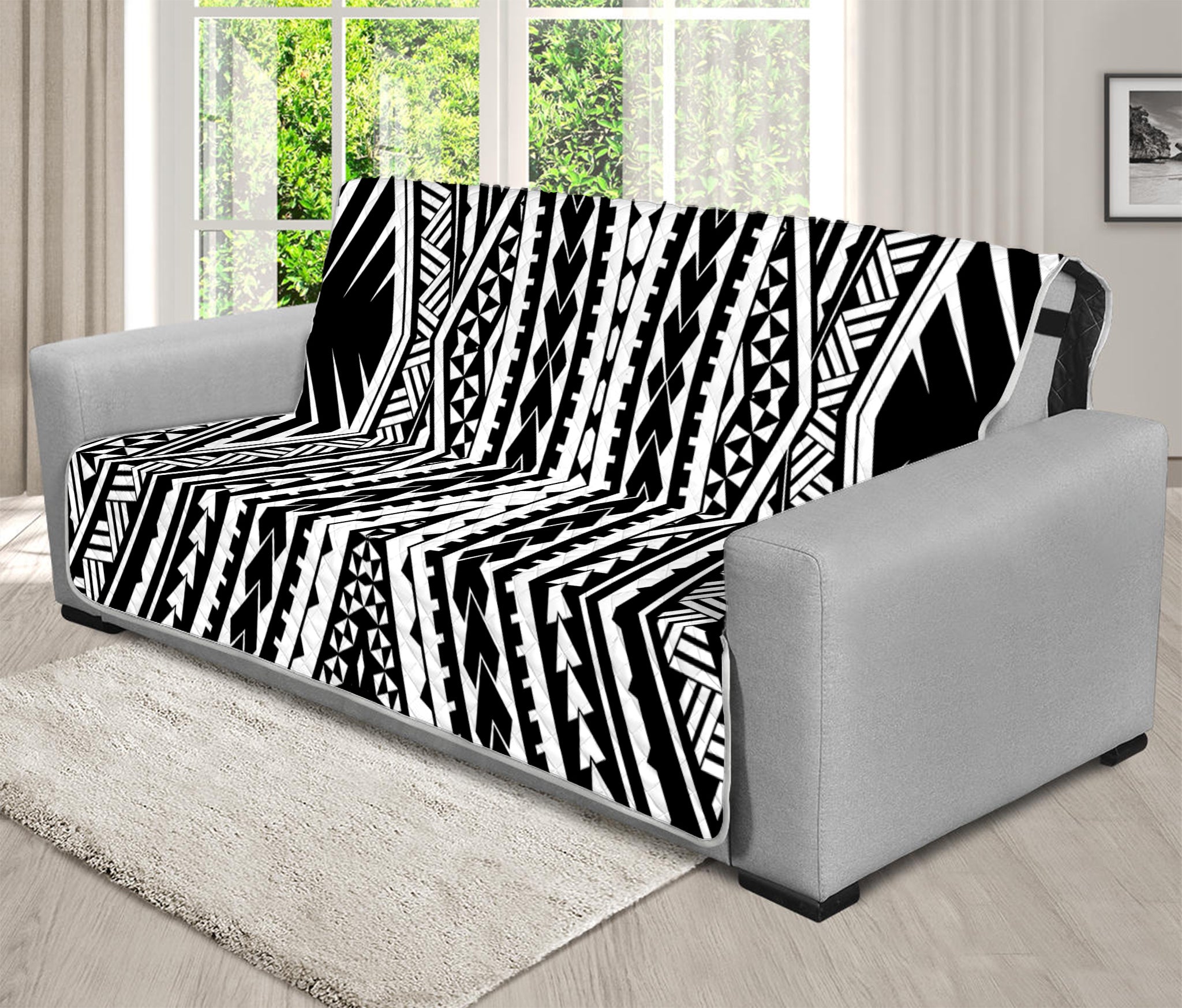 Black And White Maori Tattoo Print Futon Protector